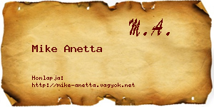 Mike Anetta névjegykártya